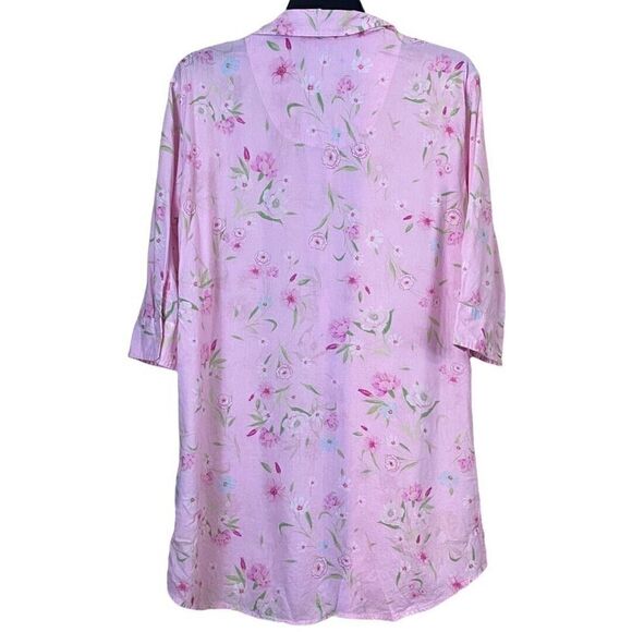 Lauren Ralph Lauren Floral Pink Sleep Shirt Size Small - Picture 4 of 8